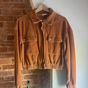Urban outfitters amber corduroy cropped bomber style jacket Small